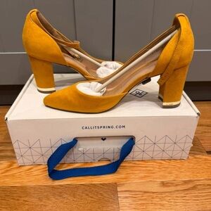 Spring Step Women's Yellow Block Heels